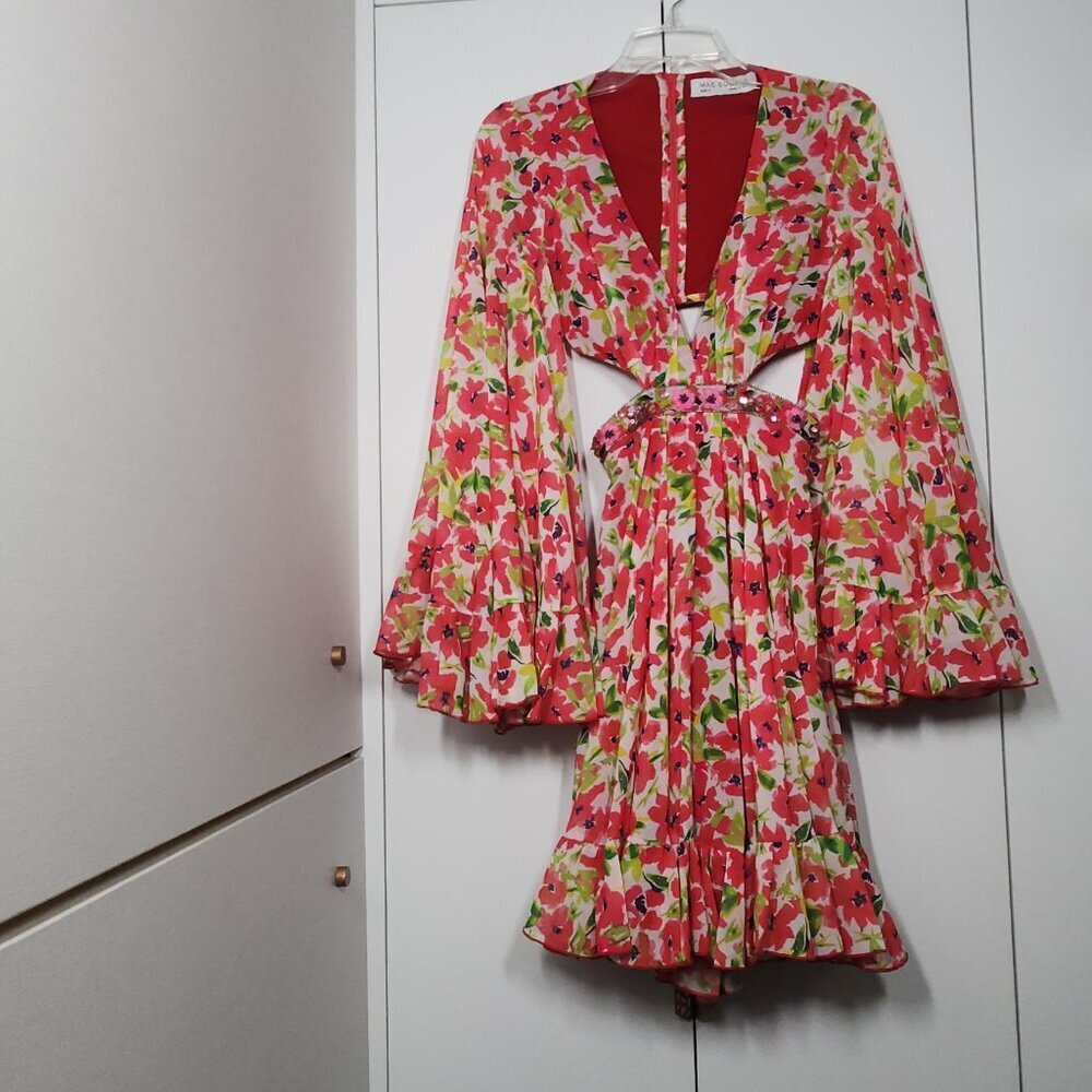 Mac Duggal Floral Cutout Bell Mini Dress Size 0